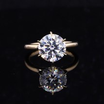 Round Cut 10mm Solitaire Promise Ring Wedding Stackeble Rings gift for her  - £88.50 GBP