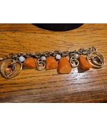 Vintage Dangling Charm Bracelet butterscotch Marbled Bakelite Beads Gold... - $1,747.02 MXN