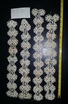 4 Vintage 3 inch wide Hand Crocheted Trim 16, 16, 17 and 18 inches long - $11.99