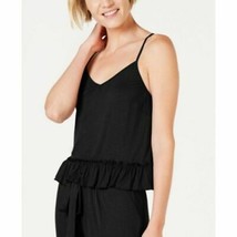 INC International Concepts black Soft Knit Ruffle Flounce Pajama Top L New - $10.43