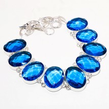 London Blue Topaz Oval Shape Gemstone Handmade Gift Necklace Jewelry 18" SA 2586 - £11.91 GBP