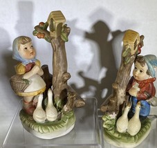 Vtg Royal Crown &quot; Girl &amp; Boy DUCKS/ Apple Tree &quot; Adorable 6&quot; Height Figurines - £11.03 GBP