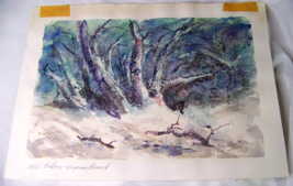 1978 Roy Charles Fox Old Oakes Virginia Beach Landscape Watercolor Painting - £79.12 GBP