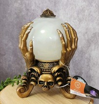 Martha Stewart Halloween Crystal Ball Sound &amp; Motion White Swirl Gold To... - $39.99