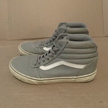 Vans SK8 Hi Men&#39;s Size 8 Shoes Gray Mid Top Off the Wall Suede Skate Sne... - £15.81 GBP