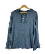 Columbia Henley Hoodie Shirt Size Medium Blue Gray Mens Knit Surfer Coas... - $39.62