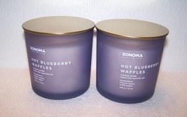 Sonoma Hot Blueberry Waffles Scented Candle 13 oz - Lot of 2 - £25.56 GBP
