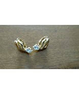 Gold Tone Clip on Earrings with Rhinstone - $1.97 CAD