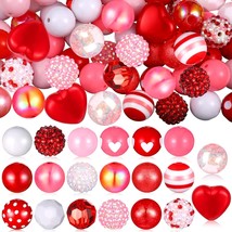 Large Bubblegum Beads Acrylic Big Spacer Assorted Lot Mix 20mm Valentine 100pcs - £33.31 GBP