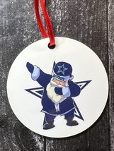 Santa Claus Dallas Cowboys Round Christmas Ornament New - £6.31 GBP