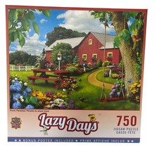 Lazy Days 750-Piece Jigsaw Puzzle Picnic Paradise Scene By MasterPieces - $11.69