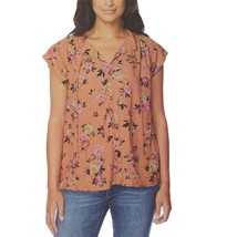 Buffalo Ladies&#39; Size Small Flutter Sleeve Blouse Top, Shadow Roses - £11.00 GBP