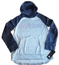 Adidas Girls Hoodie Large 14 Sweater Pullover Gray Black Kids Rainbow Adidas - $22.99