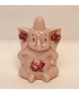 Vintage pink elephant figurine small 2.5&quot; tall ceramic handmade - $3.00