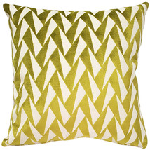 Nouveau Chartreuse Velvet Throw Pillow 19x19 - £57.81 GBP