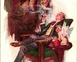 Vtg Postcard 1911 Monahan Artist Signed Smoking Cupid&#39;s Brand Women Man ... - $8.87