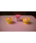 Barbie Dollhouse Miniature Sherbet &amp; 2 Dishes Cups - $4.10 CAD