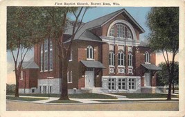 First Baptist Church Beaver Dam Wisconsin 1919 postcard - £5.05 GBP