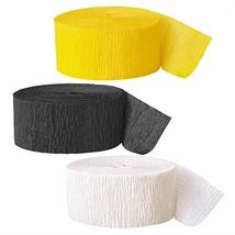 Bee Party Yellow, Black, and White Paper Crepe Streamer Decorations 81 F... - $8.96