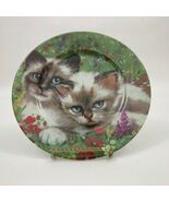 Email De Limoges Decorative Plate 1855 7-1/2&quot; Siamese Kittens - €14,33 EUR