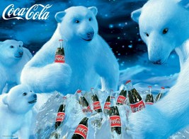 Framed canvas art print giclee coca cola snow white polar bear - £31.27 GBP+