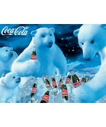 Framed canvas art print giclee coca cola snow white polar bear - £31.13 GBP+
