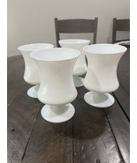 Old Morgantown Glass Solid White Patriot Goblet Glass Set Of 4 West Virg... - $148.49