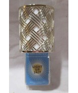 Bath &amp; Body Works Light-up Wallflower Fragrance Plug GOLD BASKETWEAVE Ni... - £21.69 GBP