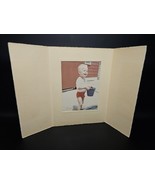 Vintage Photograph Cute Little Boy Holding Bucket Playing With Water - $50.14 CAD