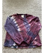 Chaser Womens Tye Dye Pull Over Sweater Size Small Colorful Hippie ruched - $45.05 CAD