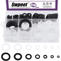 256Pcs 7 Sizes Flat Rubber and Silicone Washers O Ring Plumbing Washers ... - £24.34 GBP