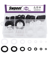 256Pcs 7 Sizes Flat Rubber and Silicone Washers O Ring Plumbing Washers ... - £23.95 GBP