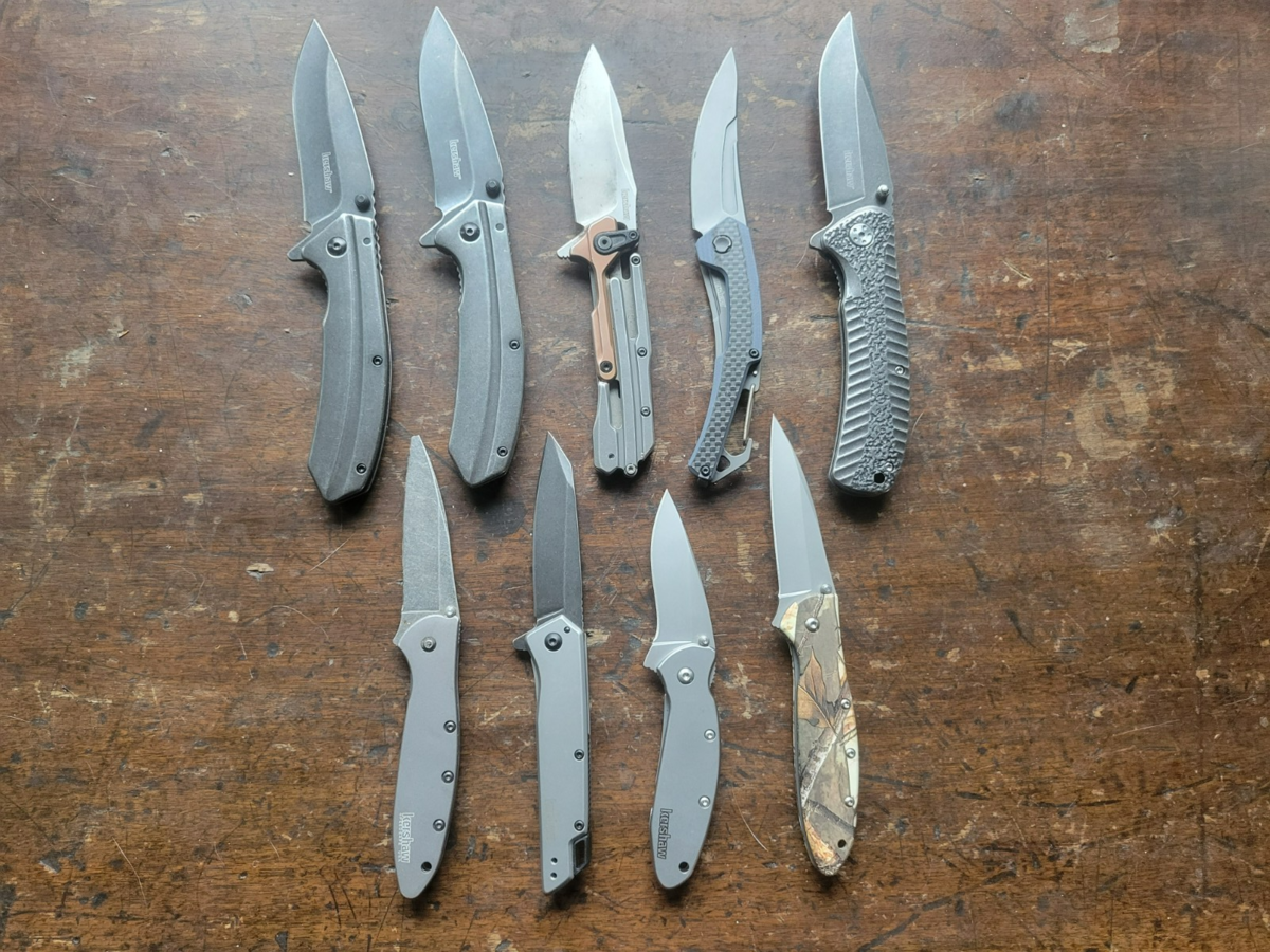 Nine Kershaw Folding Knives