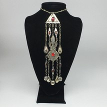 93.7g, 21&quot; Turkmen Necklace Pendant Long Necktie Old Vintage Gold-Gilded,TN390 - £63.27 GBP