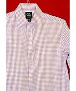 Jos A Banks Traveler Lilac Purple Plaid LS Men&#39;s Button Shirt 15 32 Slim... - £14.83 GBP