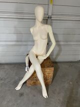 Seated Female Abstract Contemporary Fiberglass Mannequin With Head - $198.00