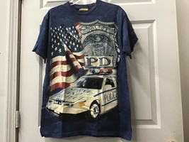 The Mountain t-shirt 100% cotton preshrunk Navy Police Patriotic flag M,... - $223.24 MXN