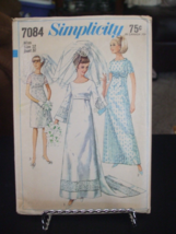 Simplicity 7084 Wedding or Bridesmaid Dress & Train Pattern - Size 12 Bust 32 - $12.61