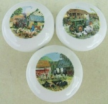 Cabinet Knobs w/ Farm Scene Cows Pigs Horse (3) - £11.67 GBP