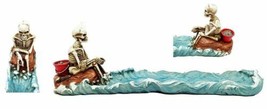 Cast Away Skeleton Stranded On Island Fishing For Fish Incense Burner Fi... - $22.99