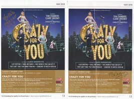 Crazy For You 2x Hand Signed Folded Theatre Flyer s - £5.47 GBP