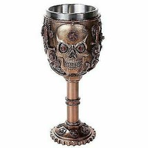 Steampunk Gear Head Skull Goblet Wine Chalice 7oz Wine Cup - £19.17 GBP