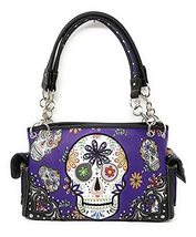 Texas West Women&#39;s Embroidered Flora Sugar Skull Purse Handbag and Clutch Wallet - £38.10 GBP