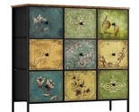 Drawer Dresser With 9 Fabric Drawers, Dresser Storage Organizer For Bedr... - $152.99