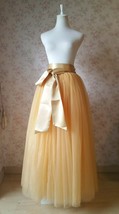 Apricot Tulle Maxi Skirt Women Plus Size Puffy Tulle Skirt Wedding Outfit image 1