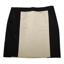 ANN TAYLOR Size 16 Colorblock Stretch Pencil Skirt Khaki Tan Black Womens - £13.30 GBP
