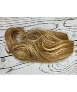 Curly Synthetic Hair Extension Green Brown With Beach Blonde Highlight - £11.20 GBP