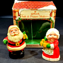 Vintage Hallmark Mr And Mrs Santa Claus Christmas Salt and Pepper Shakers - $17.81