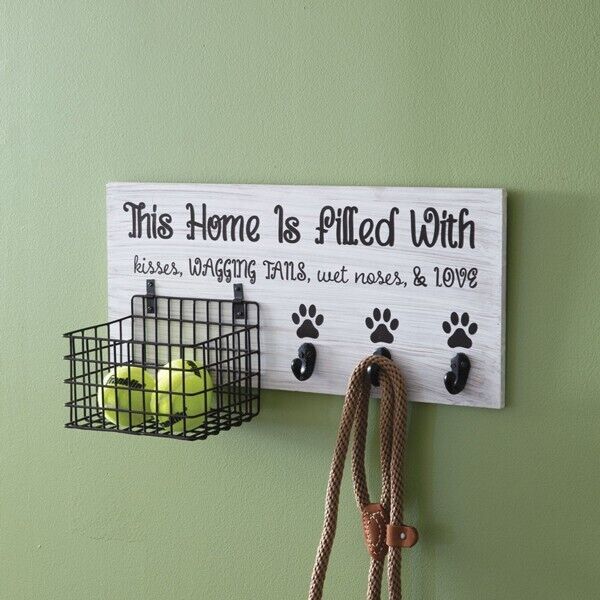 Dog Leash wall Organizer with Hooks