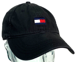 Tommy Hilfiger Hat-Black-Flag Logo-Strapback-RN#77806 - £14.78 GBP